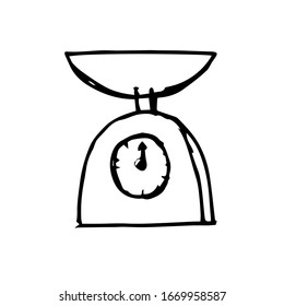 Vektorillustration mit handgezeichneter Waage 