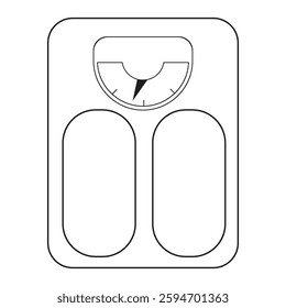 Weighing scale icon. Analog dial symbol. Simple weight indicator. Vector health measurement. EPS 10