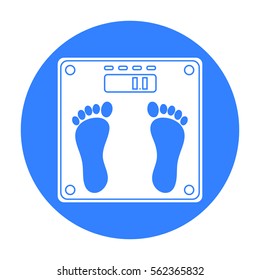 Weighing scale icon in black style isolated on white background. Sport and fitness symbol stock vector illustration.