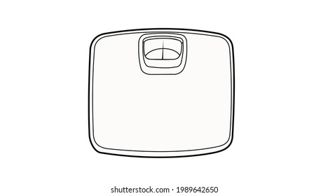 Icono de escala de ponderación. Ilustración aislada en blanco y negro de una escala de pesaje