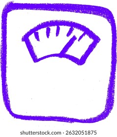 Weighing Scale Icon Crayon Chalk Drawing Vector