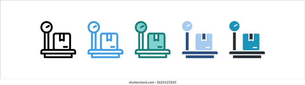 Icono de la escala de pesaje en diverso Vector del estilo