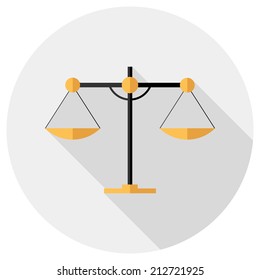 Weighing scale icon. Flat design style modern vector illustration. Isolated on stylish color background. Flat long shadow icon. Elements in flat design.