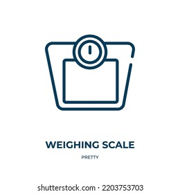 Weighing scale icon. Linear vector illustration from pretty collection. Outline weighing scale icon vector. Thin line symbol for use on web and mobile apps, logo, print media.