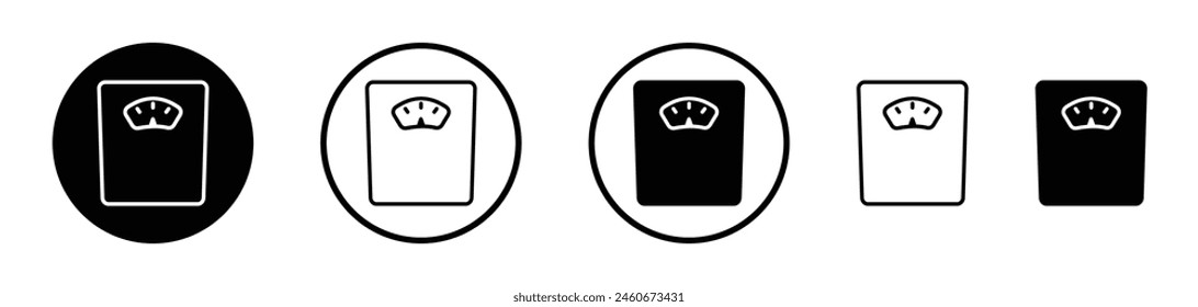 Weighing Scale Icon Set. Precision Weighing Machine Vector Symbol.