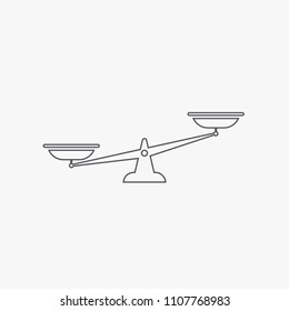 Weighing scale line vector icon