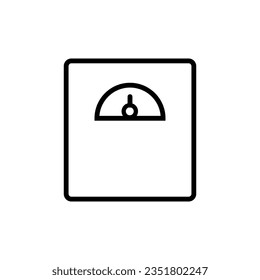 Weighing Scale Lineal Icon Symbol Vector. Black Outline Weighing Scale Icon