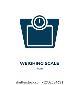 weighing scale vector icon. weighing scale, scale, balance filled icons from flat pretty concept. Isolated black glyph icon, vector illustration symbol element for web design and mobile apps