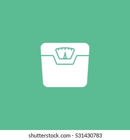 Weighing Scales Flat Icon On Green Background