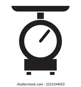 escala de pesaje icono plantilla de diseño vectorial en color negro signo aislado en fondo blanco