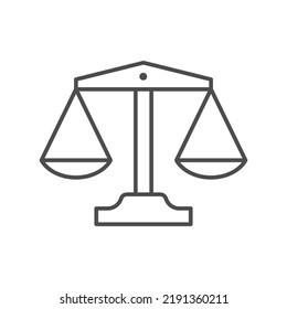 Weighing scales line outline icon