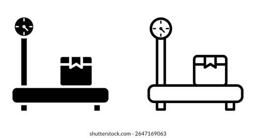 Weighing set icon on white background