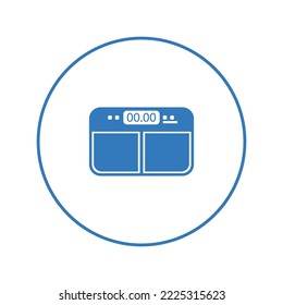 Weighing thin gym scale icon | Circle version icon |