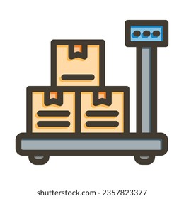 Icono De Colores Llenos De La Línea Espesa Del Vector De Pesaje Para Uso Personal Y Comercial.
