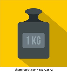 Weight 1 kg icon. Flat illustration of weight 1 kg vector icon for web isolated on yellow background