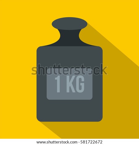 Weight 1 kg icon. Flat illustration of weight 1 kg vector icon for web isolated on yellow background