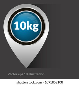 weight 10 kg and simple objects,vector illustration