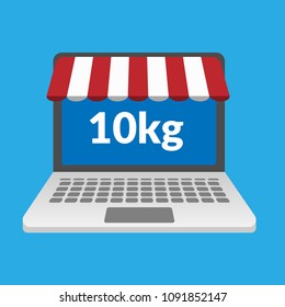 weight 10 kg and simple objects,vector illustration