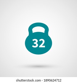 weight 32 kg icon. Vector illustration EPS 10.