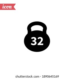 weight 32 kg icon. Vector illustration EPS 10.