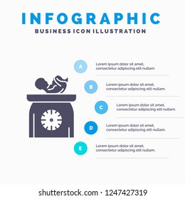 weight, baby, New born, scales, kid Infographics Template for Website and Presentation. GLyph Gray icon with Blue infographic style vector illustration.