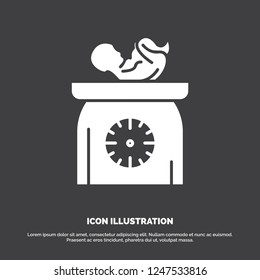 weight, baby, New born, scales, kid Icon. glyph vector symbol for UI and UX, website or mobile application