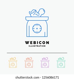 weight, baby, New born, scales, kid 5 Color Line Web Icon Template isolated on white. Vector illustration