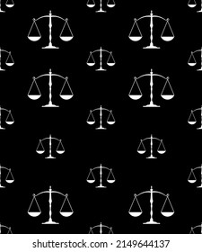 Weight Balance Icon Seamless Pattern Vector Art Illustration