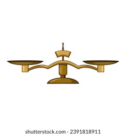 weight balance scale cartoon. symbol weigh, compare stability, justice judge weight balance scale sign. isolated symbol vector illustration
