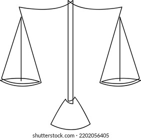 Weight Balance Symbol. Libra Or Law Identity One Line Drawing Style Vector Illustration.