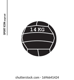 Weight ball image. Sport icon.
