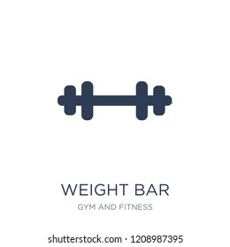 Weight bar icon. Trendy flat vector Weight bar icon on white background from Gym and fitness collection, vector illustration can be use for web and mobile, eps10