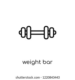 Weight bar icon. Trendy modern flat linear vector Weight bar icon on white background from thin line Gym and fitness collection, editable outline stroke vector illustration