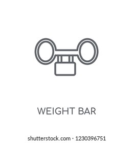 Weight bar linear icon. Modern outline Weight bar logo concept on white background from Gym and Fitness collection. Suitable for use on web apps, mobile apps and print media.