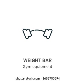 Weight Bar Outline Vector Icon. Thin Line Black Weight Bar Icon, Flat Vector Simple Element Illustration From Editable Gym And Fitness Concept Isolated Stroke On White Background