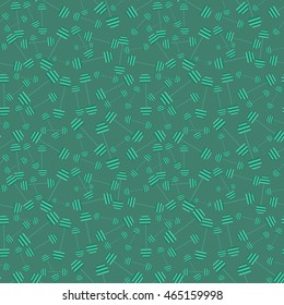 Weight barbell chaos seamless pattern in cyan color