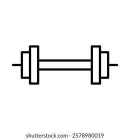 Weight barbell icon Black and white logo