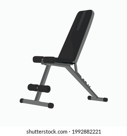 weight bench chair for fitness in vector.