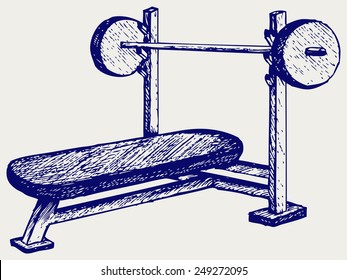 Weight bench for chest flat. Doodle style