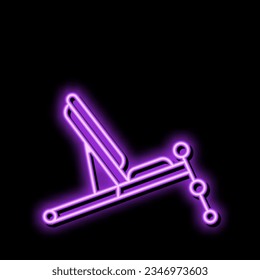weight bench fitness sport neon light sign vector. weight bench fitness sport sign. isolated symbol illustration
