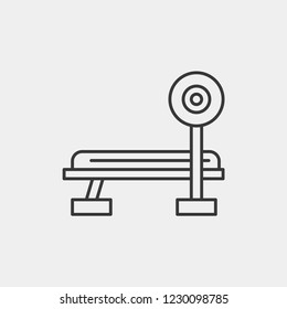 Weight bench icon isolated on background. Workout symbol modern, simple, vector, icon for website design, mobile app, ui. Vector Illustration