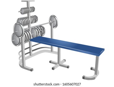 weight bench isolated on a white background