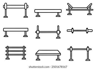 Weight Bench Line Art Artistic Representation for Exercise Space