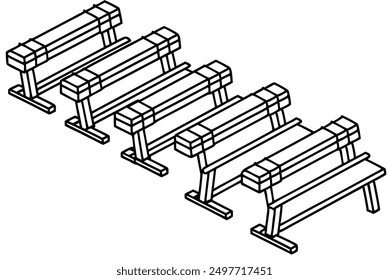 Weight Bench Line Art Simple Design for Fitness Enthusiasts