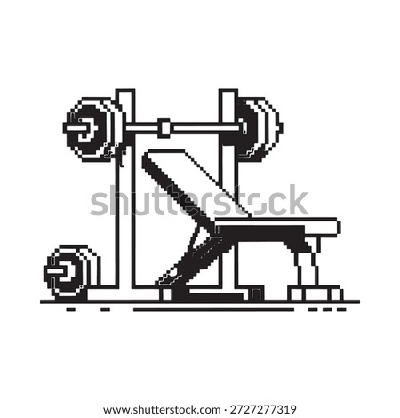 Weight bench press machine with barbell and dumbbell