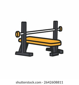 Weight bench stands resting indoors training equipment illustration