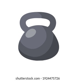 Weight. Black dumbbell. Equipment for sports and bodybuilding. Kettlebell for Strength Exercises. Flat cartoon illustration
