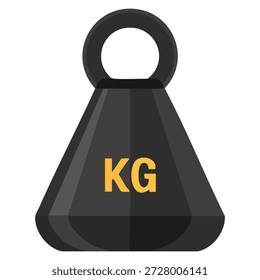 Ilustración plana simple de bloque de peso Concepto de diseño mínimo que muestra masa pesada u objeto representado en Arte vectorial limpio para proyectos gráficos y temas digitales