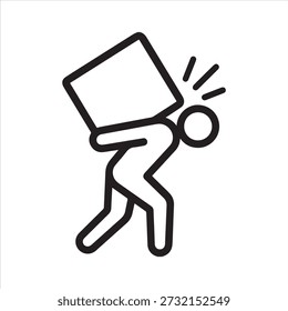 Weight carrying outline icon vector.
