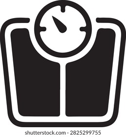 Weight Check Scale Icon, Body Weight Measurement, Digital Weighing Machine, Health Monitoring, Fitness, Medical Checkup Vector Illustration Isolated on Transparent Background